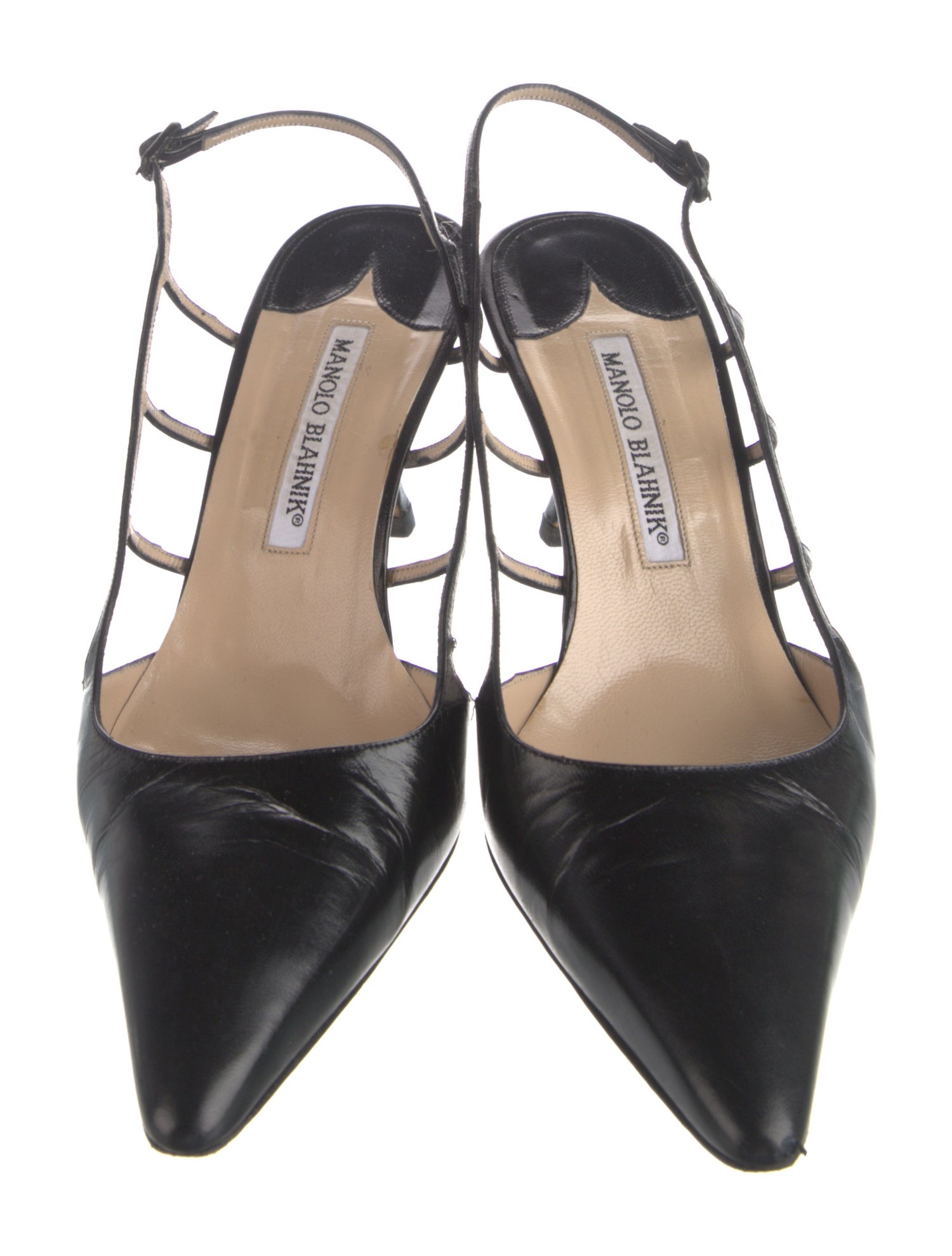 Manolo Blahnik Leather Slingback Pumps